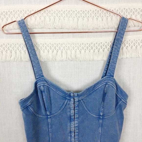 Intimately Free People Blue Corset Bodycon Mini M - Picture 3 of 8